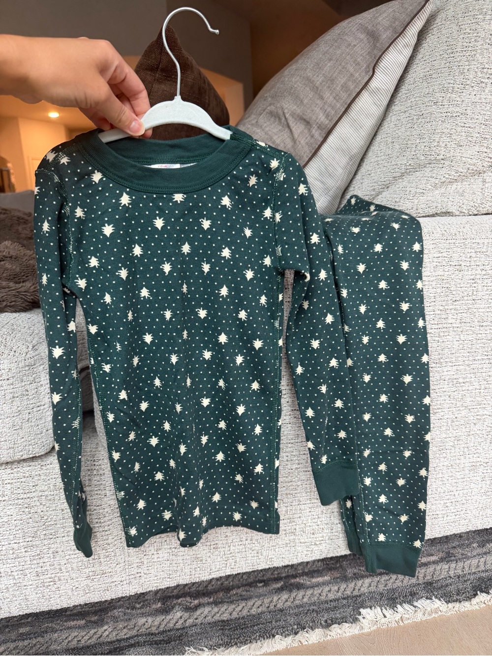 Hanna Andersson Forest-Print Holiday Pajama Set - Dark Green